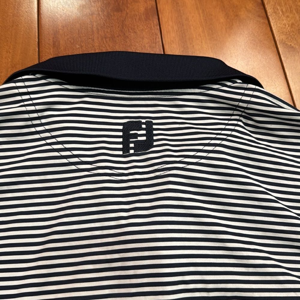 FootJoy FJ Men’s Golf Stretch Striped embroidered Logo Polo Shirt Size L - Picture 8 of 10